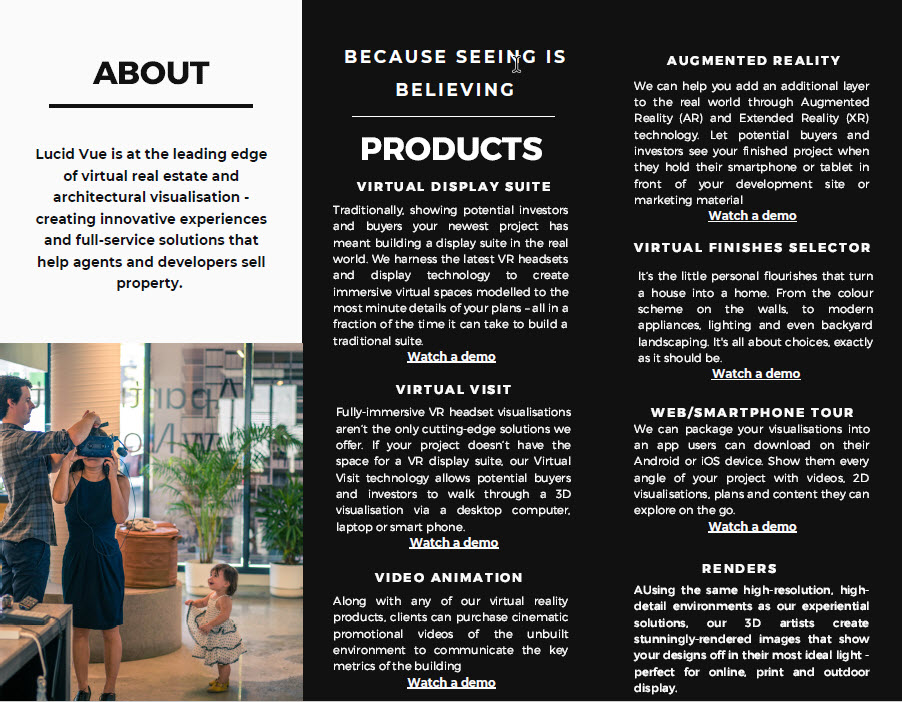 Lucid Vue Corporate Brochure