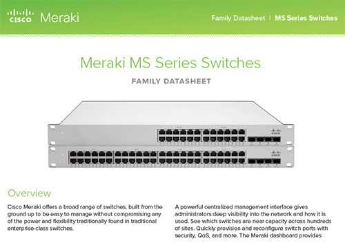 Datasheet: Cisco Meraki MS Switches