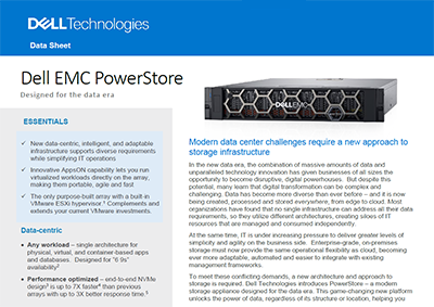 Data Sheet: Dell EMC PowerStore